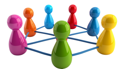 Social networking in business concept isolated on transparent background