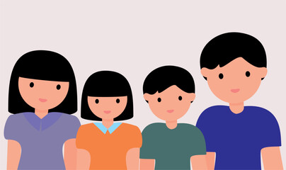 Fototapeta premium group of children happy family