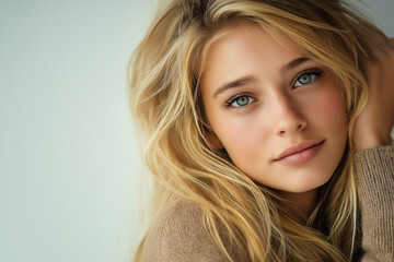 Naklejka premium young and beautiful blonde woman