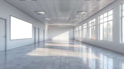 Empty classroom with white board
