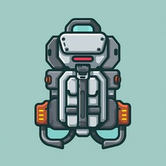 Naklejka premium A sleek, futuristic jetpack design in a vibrant color scheme.