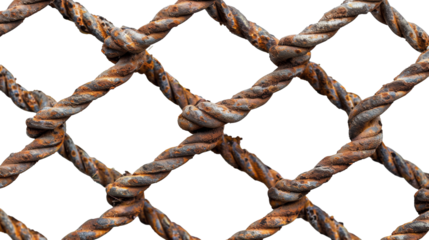 Old rusty iron grid isolated on transparent background