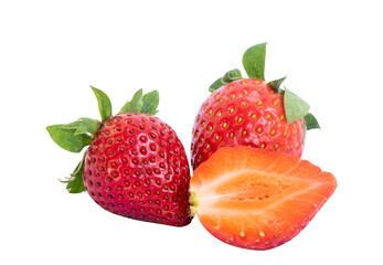 strawberries isolated on white