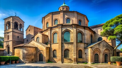 Obraz premium San Vitale Basilica: A Tapestry of Gold and Azure generative AI