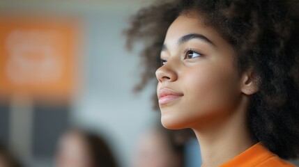 Young Student Deep in Thought Preparing for a School Debate - Profile View