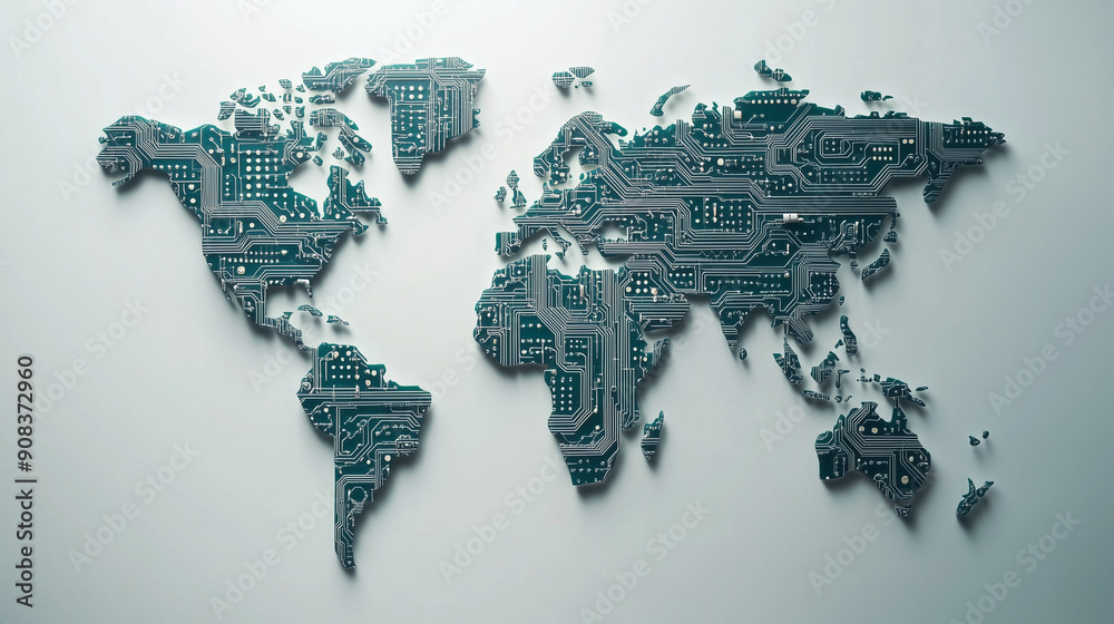 Wall mural world map