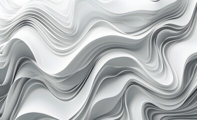 Abstract line pattern, curved lines, vector background. Monochrome gradient texture. Modern minimalist design for banner, poster or presentation. White and grey