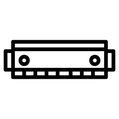 Harmonica Icon in Line Style