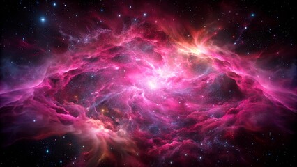 Crimson Nebula: A Cosmic Storm of Magenta and Pink Noise  AI generated