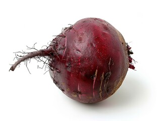 Vibrant Red Beetroot Center Stage on a Pure White Background, Exuding Freshness and Nutritious Quality, Ideal for Health and Food Photography.