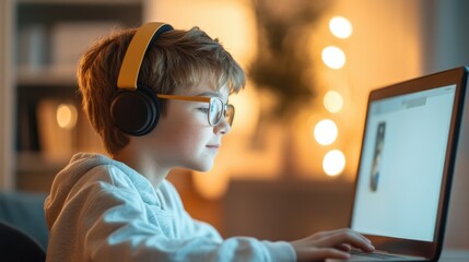 Engaged Middle School Student Enhancing Learning with Educational Podcasts