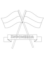 Colouring indonesian flag, mewarnai gambar bendera Indonesia