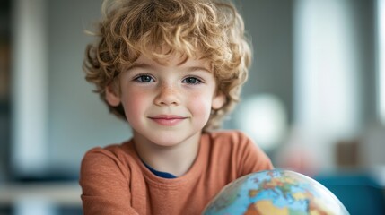 Engaging Geographic Learning: Kindergarten Student Exploring Interactive Globe