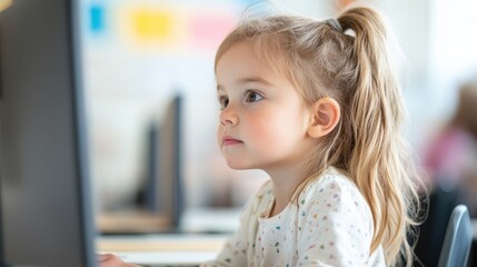 Young Student Engaging in Digital Storytelling at Kindergarten Level