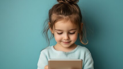 Enthusiastic Kindergarten Student Engrossed in Digital Storytelling at School