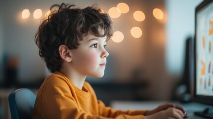 Young Student Engaged in Virtual Math Competition | Elementary Student Profile in Online Math Challenge