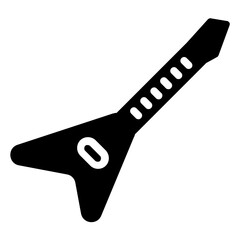 Electric Guitar Icon in Solid Style