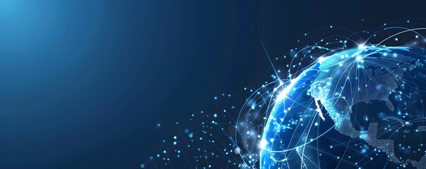 planet with connecting dot and line technology