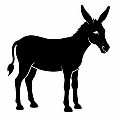 silhouette of a donkey, donkey vector illustration, animal vector art, donkey silhouette, pet vector icon, eps, donkey cartoon