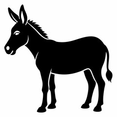 silhouette of a donkey, donkey vector illustration, animal vector art, donkey silhouette, pet vector icon, eps, donkey cartoon