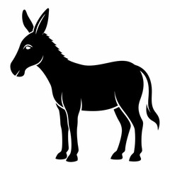 silhouette of a donkey, donkey vector illustration, animal vector art, donkey silhouette, pet vector icon, eps, donkey cartoon