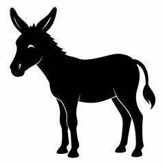 silhouette of a donkey, donkey vector illustration, animal vector art, donkey silhouette, pet vector icon, eps, donkey cartoon