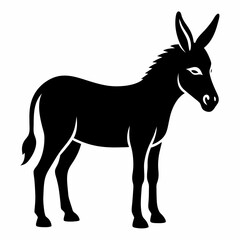 silhouette of a donkey, donkey vector illustration, animal vector art, donkey silhouette, pet vector icon, eps, donkey cartoon