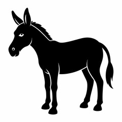 silhouette of a donkey, donkey vector illustration, animal vector art, donkey silhouette, pet vector icon, eps, donkey cartoon