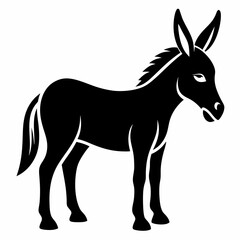 silhouette of a donkey, donkey vector illustration, animal vector art, donkey silhouette, pet vector icon, eps, donkey cartoon