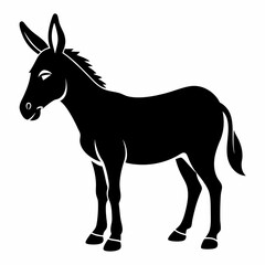 silhouette of a donkey, donkey vector illustration, animal vector art, donkey silhouette, pet vector icon, eps, donkey cartoon