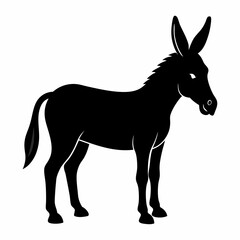 silhouette of a donkey, donkey vector illustration, animal vector art, donkey silhouette, pet vector icon, eps, donkey cartoon