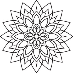 Mandala pattern or Simple Floral Ideas for Coloring book page