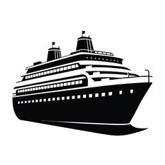 Obraz premium Cruise Ship Vector Silhouette Designs