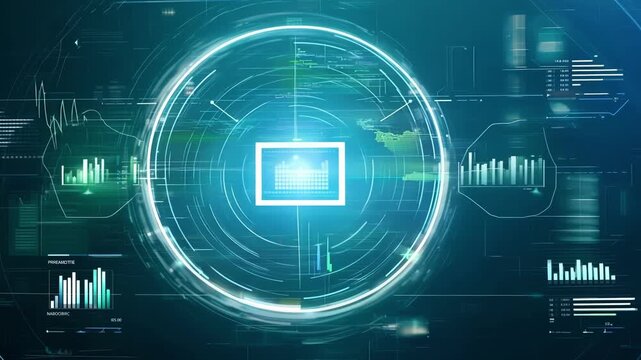 A captivating digital interface showcases glowing circular visuals and dynamic elements in a futuristic style.