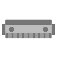 Harmonica Icon in Flat Style