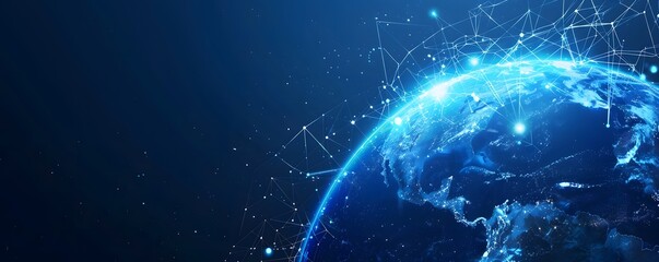 planet with connecting dot and line technology