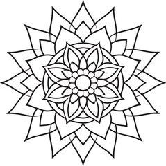 Mandala pattern or Simple Floral Ideas for Coloring book page