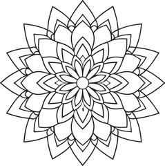 Mandala Coloring book page coloring flower mandala