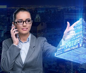 Businesswoman in ponzi scheme concept