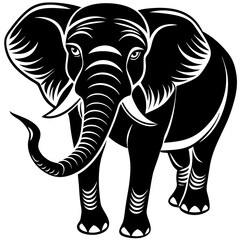 elephant isolated on white, elephant vector illustration, animal vector art, elephant silhouette, pet vector icon, eps, elephant cartoon