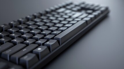 A black keyboard on a black background.