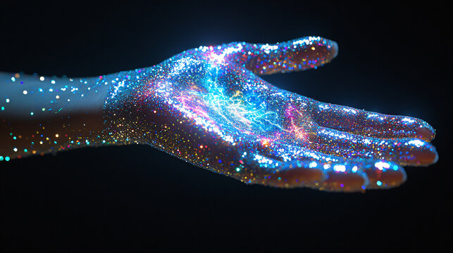 Mystical glove capturing and sharing thoughts between individuals. Fantasy