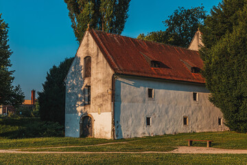 City park and old castle, landmark and museum Varazdin Croatia 11.07.24