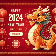 Chinese new year of the dragon with Dragon dance. Generative Ai.