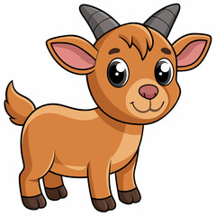 goat isolated on white, goat vector illustration, animal vector art, goat silhouette, pet vector icon, eps, goat cartoon
