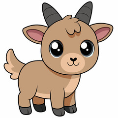 goat isolated on white, goat vector illustration, animal vector art, goat silhouette, pet vector icon, eps, goat cartoon