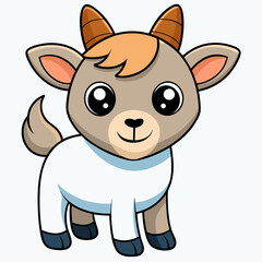 goat isolated on white, goat vector illustration, animal vector art, goat silhouette, pet vector icon, eps, goat cartoon