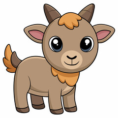 goat isolated on white, goat vector illustration, animal vector art, goat silhouette, pet vector icon, eps, goat cartoon