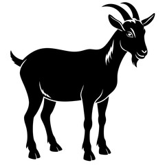 goat isolated on white, goat vector illustration, animal vector art, goat silhouette, pet vector icon, eps, goat cartoon