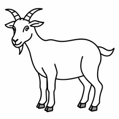 goat isolated on white, goat vector illustration, animal vector art, goat silhouette, pet vector icon, eps, goat cartoon